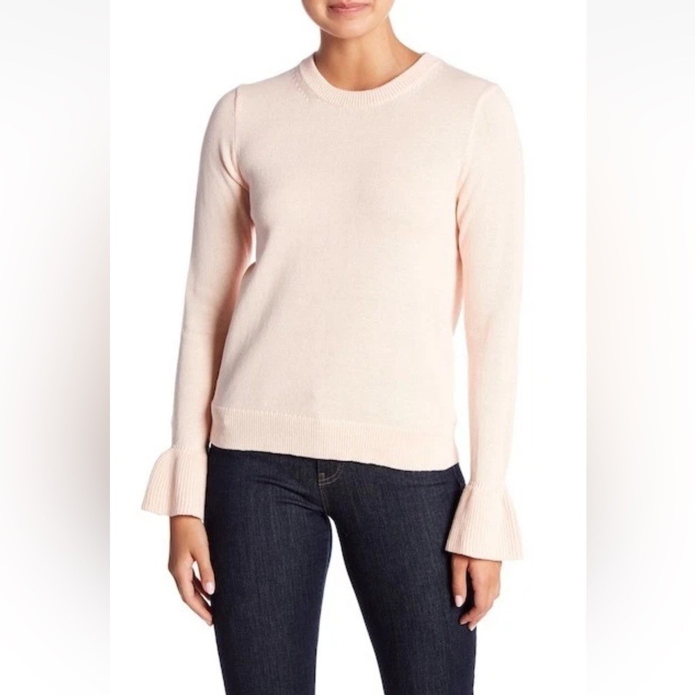 J. Crew Blush Small Ruffle Cuff‎ Women's Sweater